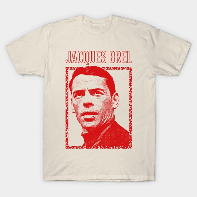 Jacques Brel ∆ Vintage Look Fan Design T-Shirt by DankFutura